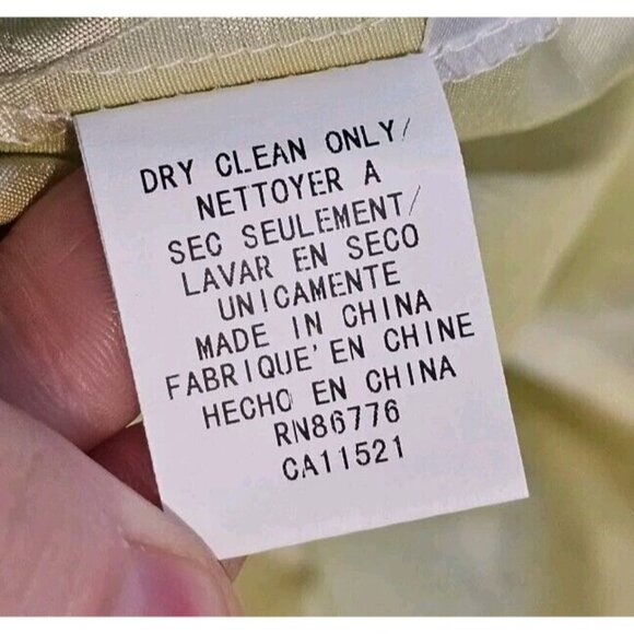 Y2K Raw Silk Shirt Sz XL Petite Snap Light Green Long Sleeve Irridescent Office - Picture 11 of 12